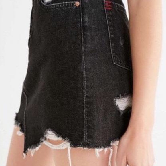 Urban Outfitters black distressed denim skirt - Picture 3 of 9